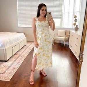 Floral Smocked Midi Dress